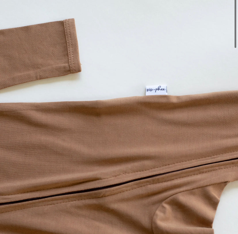 Pip & Phee - Bamboo Footed Sleeper (Caramel) moon