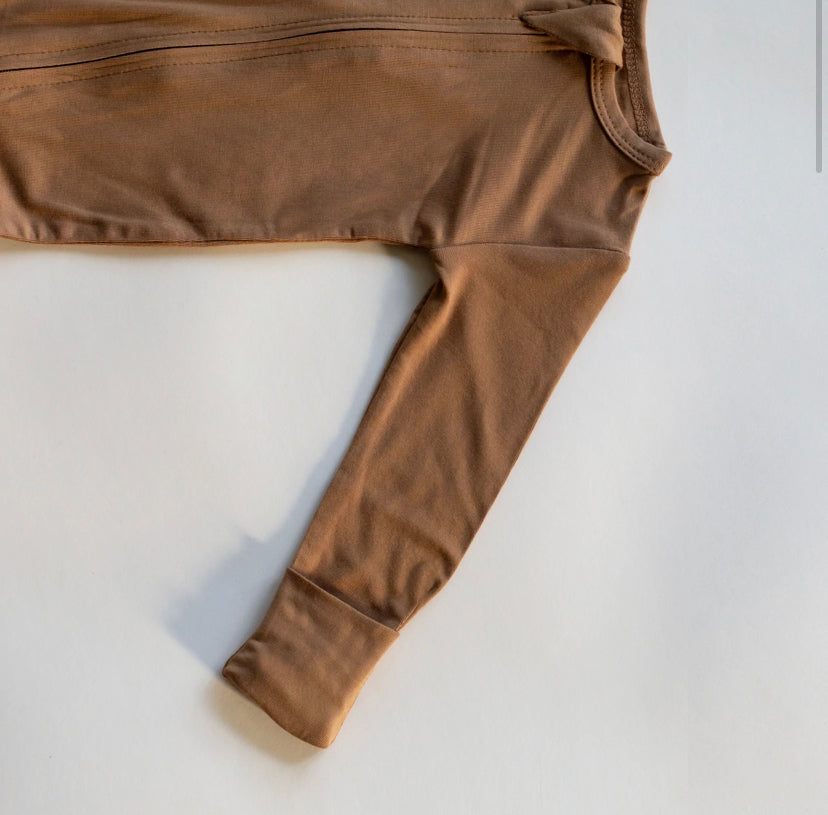 Pip & Phee - Bamboo Footed Sleeper (Caramel) moon