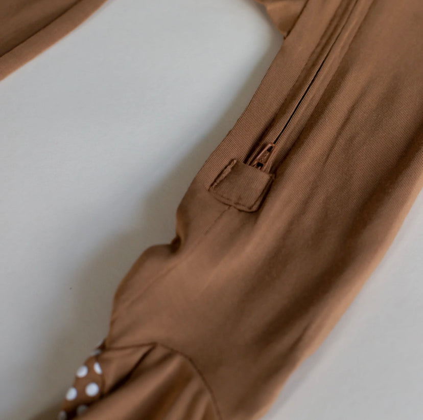 Pip & Phee - Bamboo Footed Sleeper (Caramel) moon