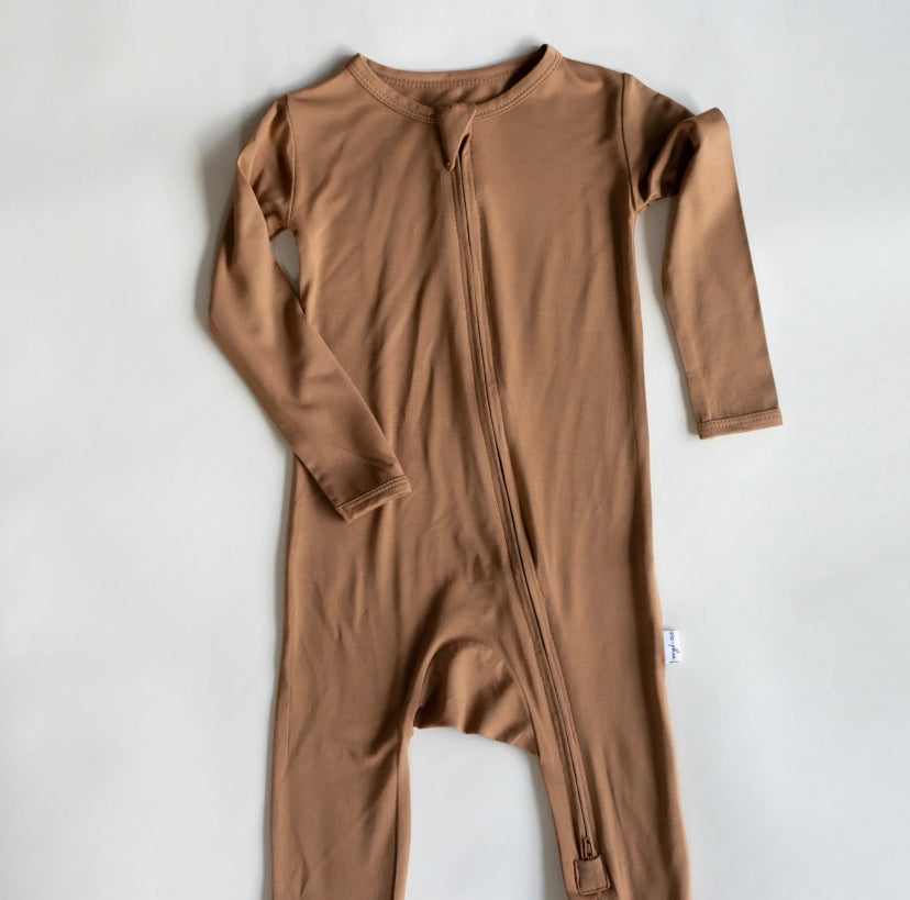 Pip & Phee - Bamboo Footed Sleeper (Caramel) moon
