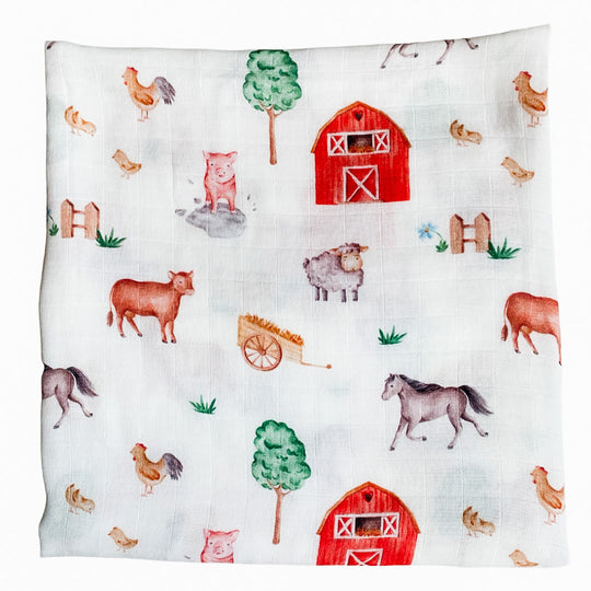 Farmyard Friends Muslin Swaddle