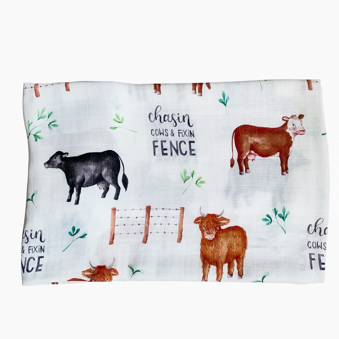 Chasin' Cows & Fixin' Fence Muslin Swaddle