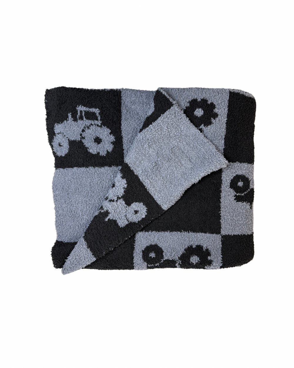 Checkers & Tractors | Farm Family Plush Blanket - (47” x 59”)