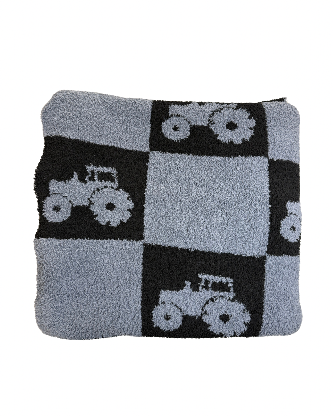 Checkers & Tractors | Farm Family Plush Blanket - (47” x 59”)