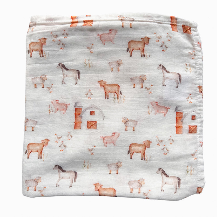 Barnyard Bliss Muslin Swaddle