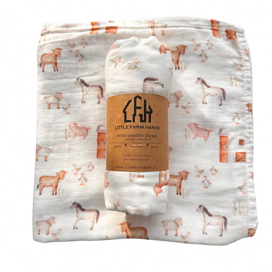 Barnyard Bliss Muslin Swaddle