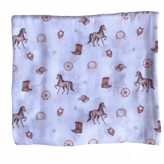 Horsin’ Around Muslin Swaddle