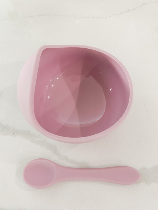 Lavender Haze Silicone Suction Bowl w/ Spoon Set