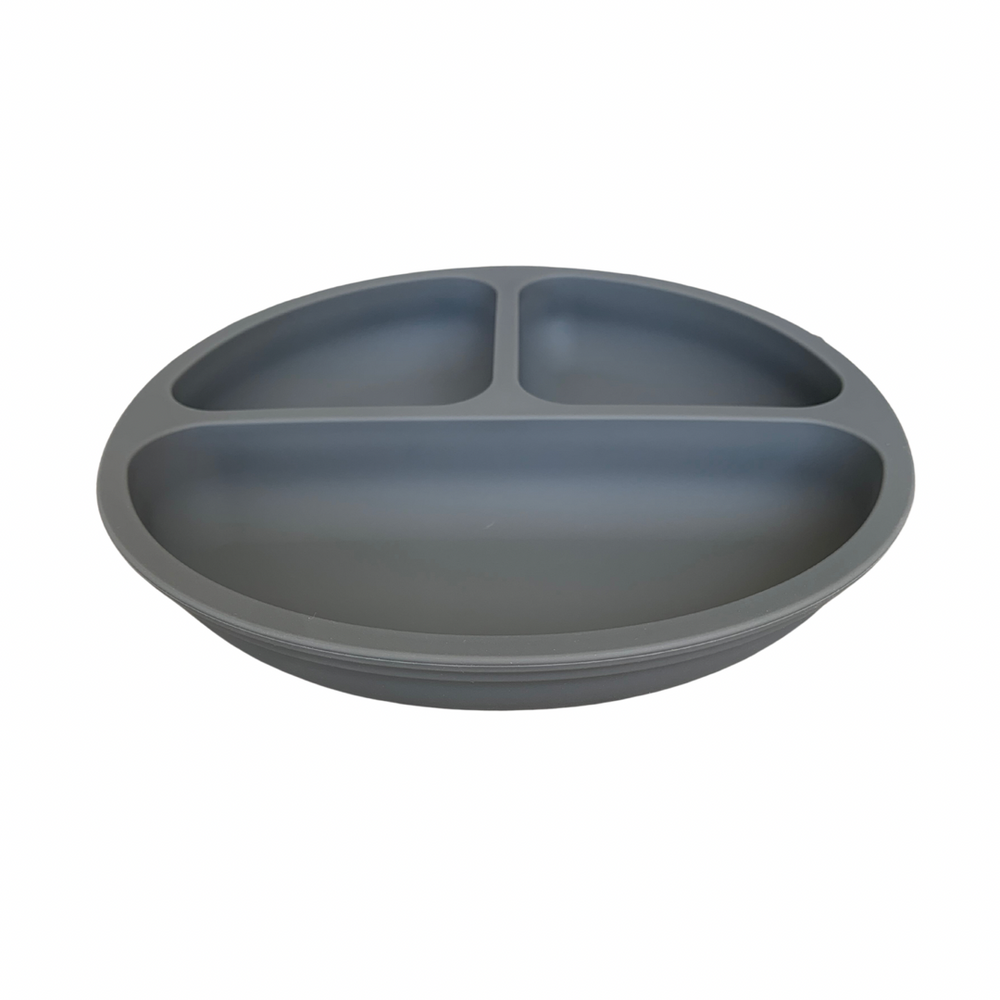 Slate Gray Silicone Divider Plate w/ Fork