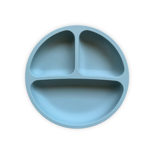 Prairie Sky Blue Silicone Divider Plate w/ Fork