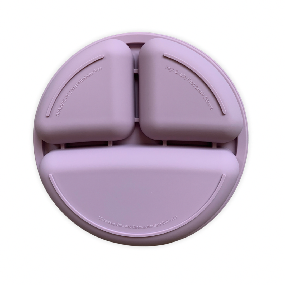 Lavender Haze Silicone Divider Plate w/ Fork