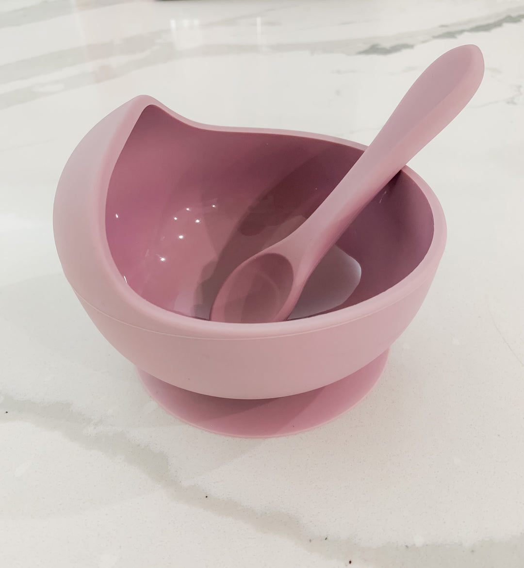 Lavender Haze Silicone Suction Bowl w/ Spoon Set