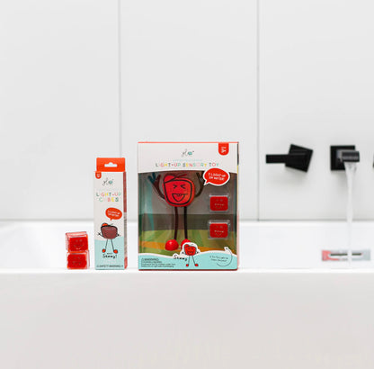 Red Sammy Glo Pal by Bath Tub Ledge