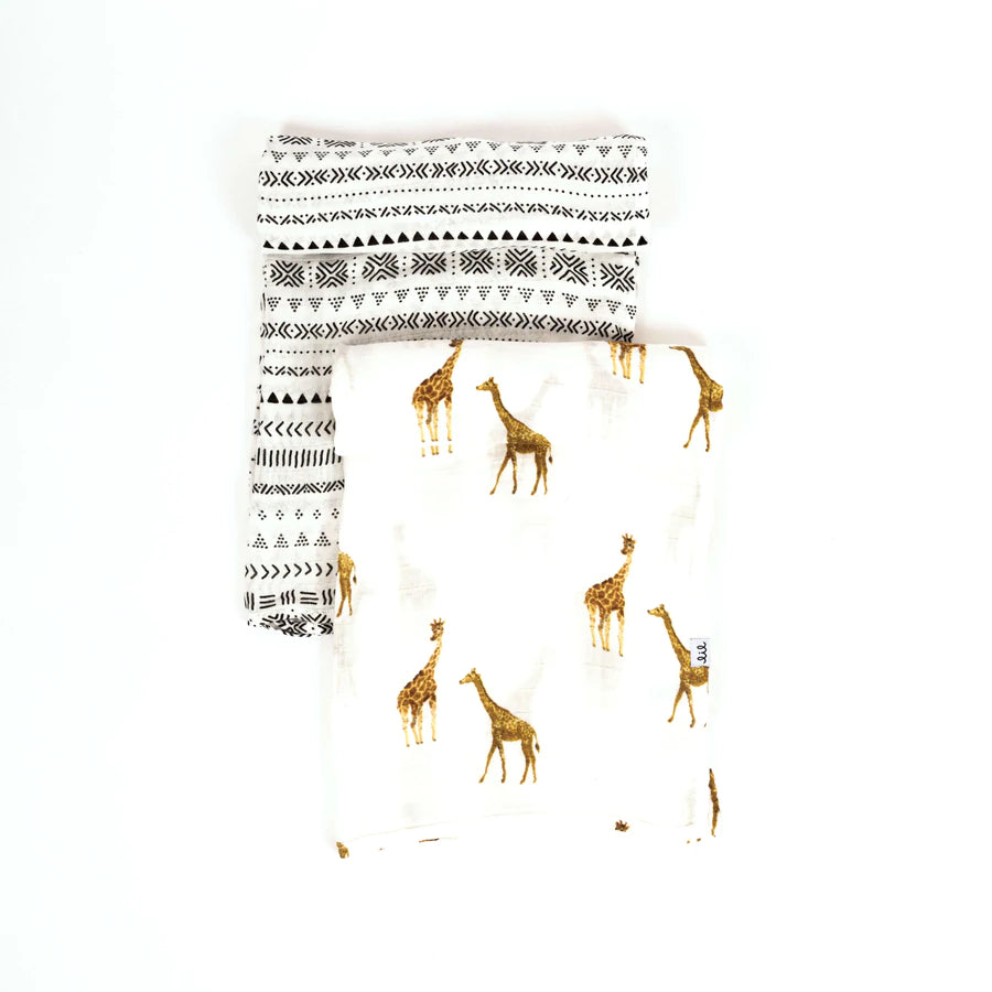 Giraffe and Tribal Swaddle