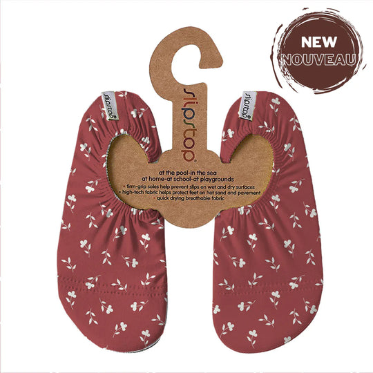 SLIPSTOP Water Shoes -  Burgundy Flowers