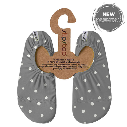 SLIPSTOP Water Shoes -  Gray Polka Dots